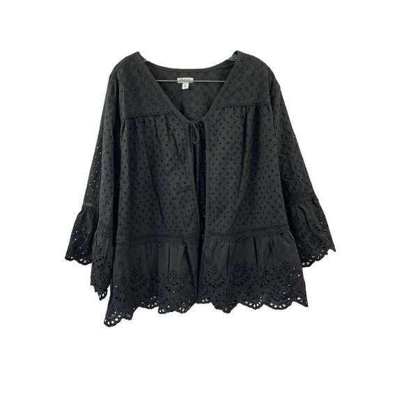 Westport Tops - Westport Women's Lightweight Black Shawl Top